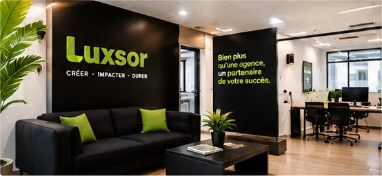 Accueil et bureaux de l'agence Luxsor à Abidjan